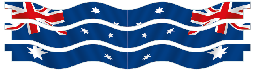 Planks > Wavy Plank x 3 > Australian Flag